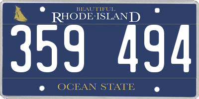 RI license plate 359494