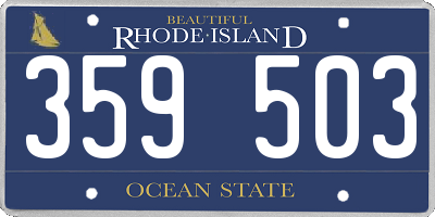 RI license plate 359503