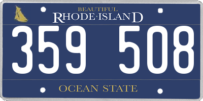 RI license plate 359508