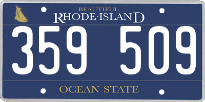 RI license plate 359509