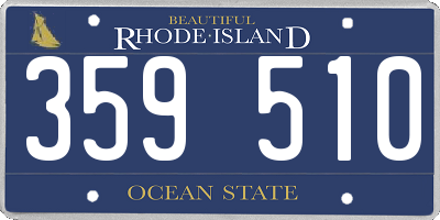 RI license plate 359510