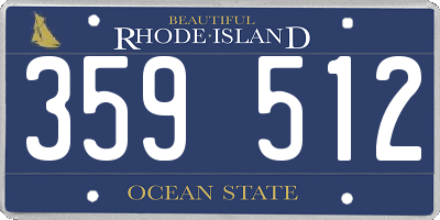 RI license plate 359512