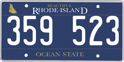 RI license plate 359523