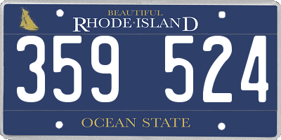 RI license plate 359524