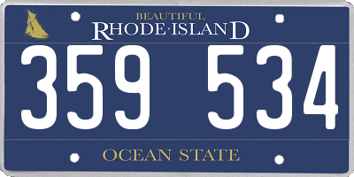 RI license plate 359534