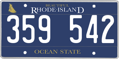 RI license plate 359542