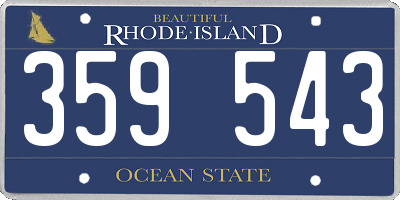RI license plate 359543