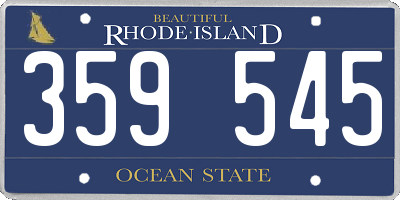 RI license plate 359545