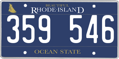 RI license plate 359546