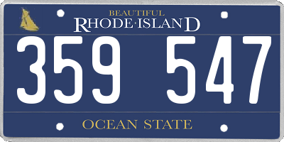 RI license plate 359547