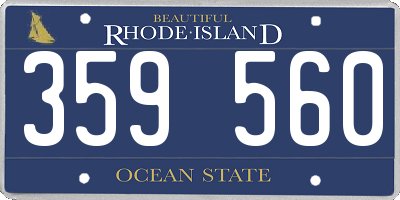 RI license plate 359560