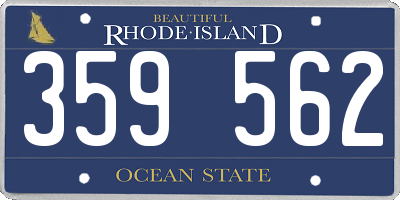RI license plate 359562