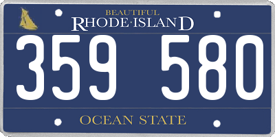 RI license plate 359580