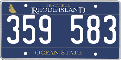 RI license plate 359583