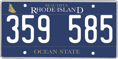 RI license plate 359585