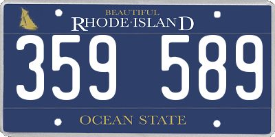 RI license plate 359589