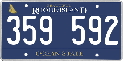 RI license plate 359592