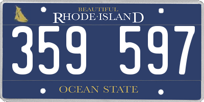 RI license plate 359597