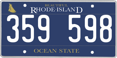 RI license plate 359598