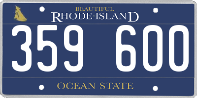 RI license plate 359600