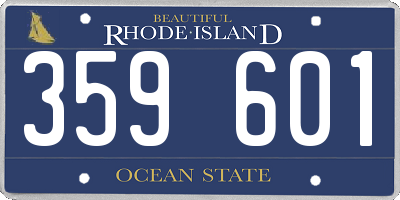 RI license plate 359601