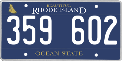 RI license plate 359602