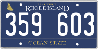 RI license plate 359603