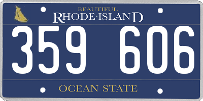 RI license plate 359606