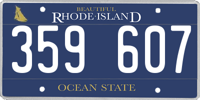 RI license plate 359607