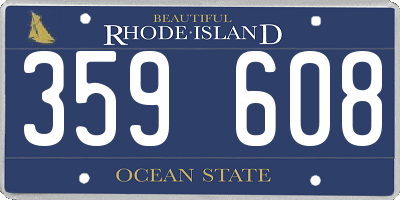 RI license plate 359608
