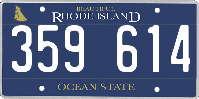 RI license plate 359614