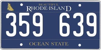 RI license plate 359639