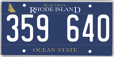 RI license plate 359640