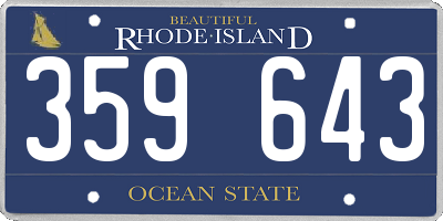 RI license plate 359643
