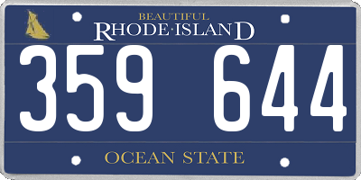 RI license plate 359644