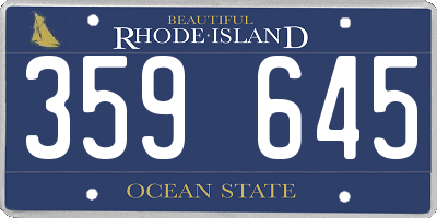 RI license plate 359645