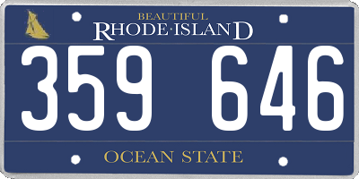 RI license plate 359646