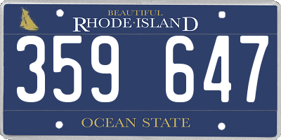 RI license plate 359647