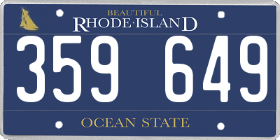RI license plate 359649