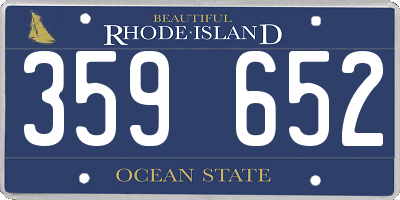 RI license plate 359652