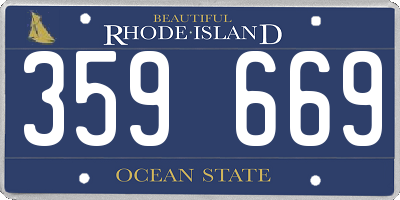 RI license plate 359669