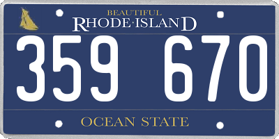 RI license plate 359670