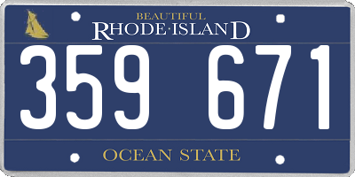 RI license plate 359671