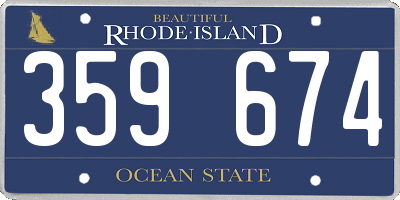 RI license plate 359674