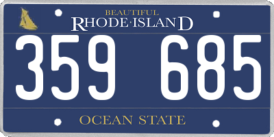 RI license plate 359685