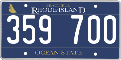 RI license plate 359700