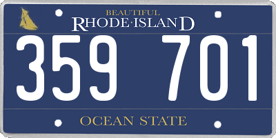 RI license plate 359701
