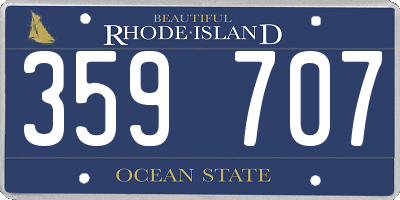 RI license plate 359707