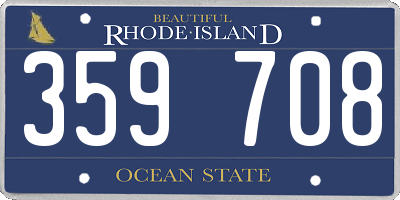 RI license plate 359708