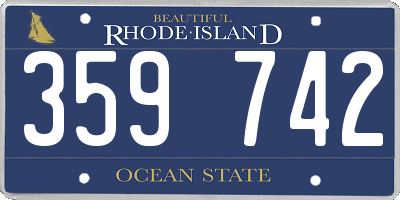 RI license plate 359742